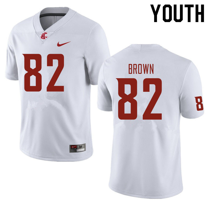 Youth #82 Travion Brown Washington State Cougars Football Jerseys Sale-White
